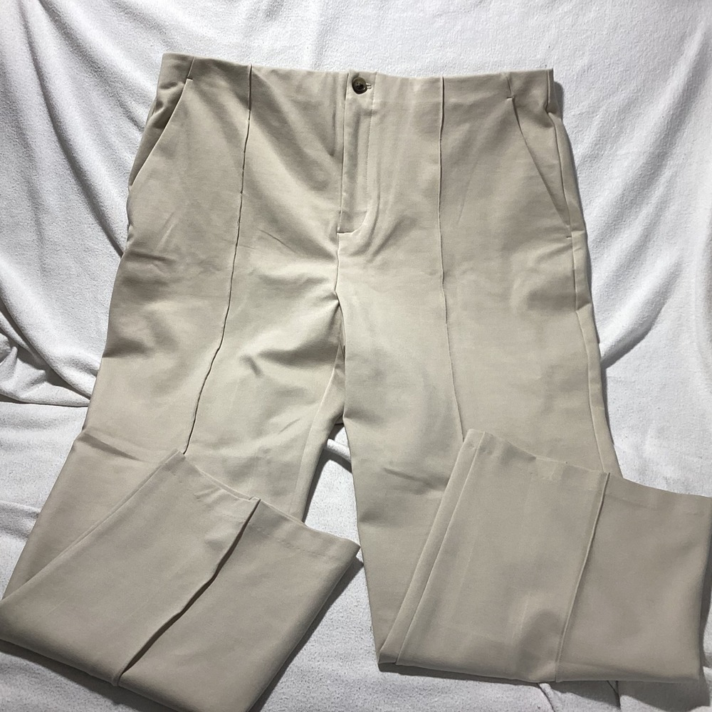 Banana Republic Straight High-Rise Ponte Pants Beige XL 873868-02-1 NWT